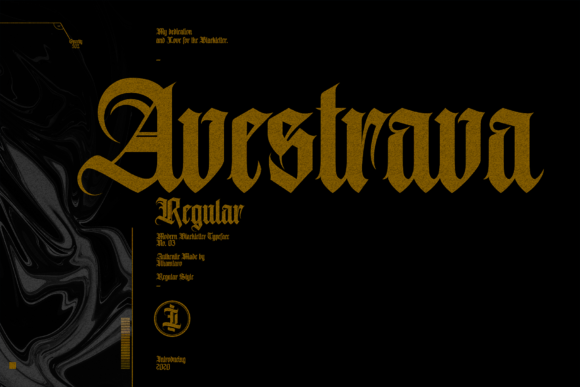 Avestrava: Elevating Design with a Bold Blackletter Font
