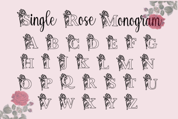 Single Rose Monogram: A Floral Font for Creative Projects